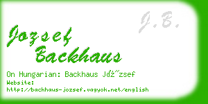 jozsef backhaus business card